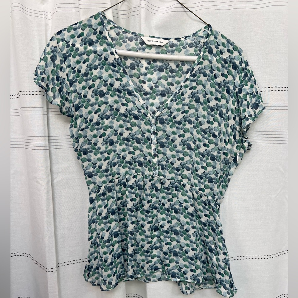 Club Monaco Silk Blouse Size M